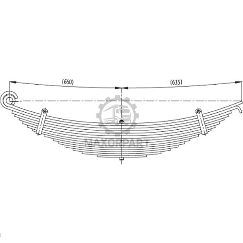 M1083 Rear Spring 83434006592 for MAN 26230/26270 RIGHT