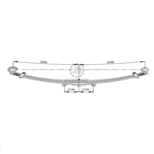 M1084 Front Spring 81434026103 / 72866000 / 81434026101 for MAN 41 373
